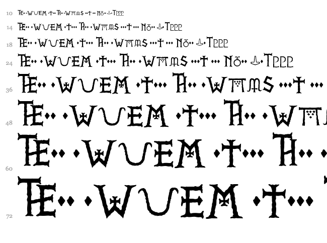 PR Viking font waterfall